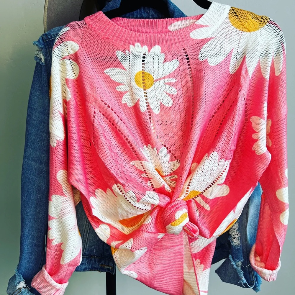 Mommy & Me Pink Daisy Pullover